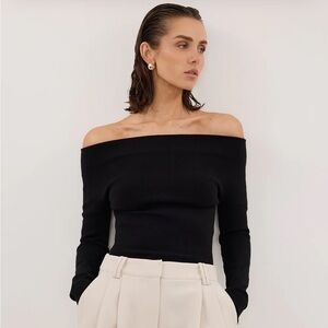DIISH Astrid Black Long Sleeve Knit Top